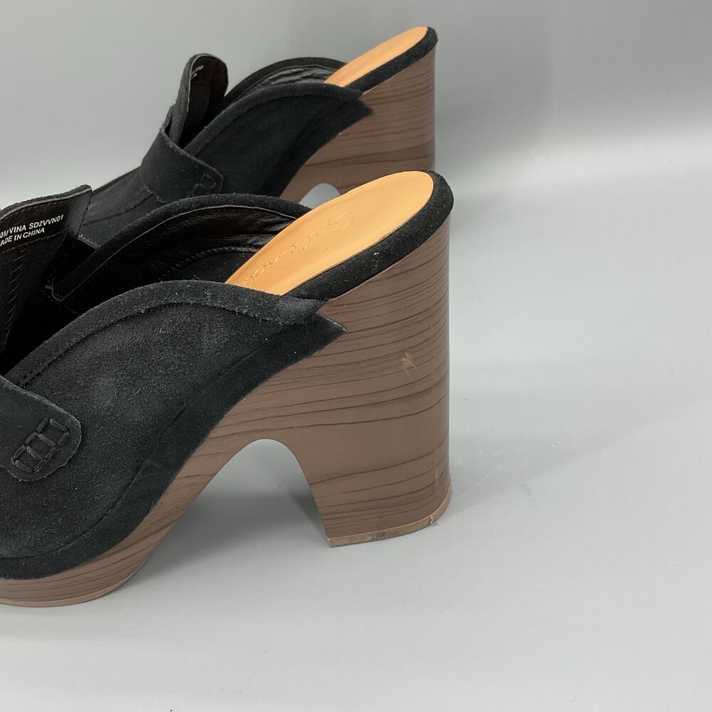 NEW Splendid Women’s Vina Suede Platform Clogs Black Size 10M - Picture 7 of 11